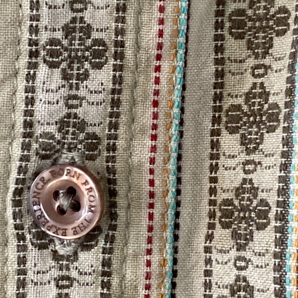 Prana Breathe Organic Cotton Striped, Embroidered Shirt w Pocket + MEASUREMENTS - Picture 7 of 11